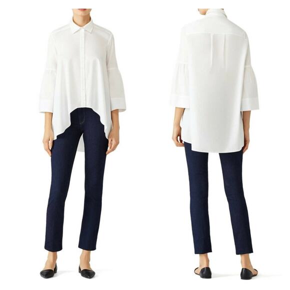 Nicole Miller Tops - Nicole Miller Lexi. Light Pink Hi Low Button Up Top Size Small